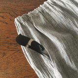 Crinkle linen Pants/Nickel