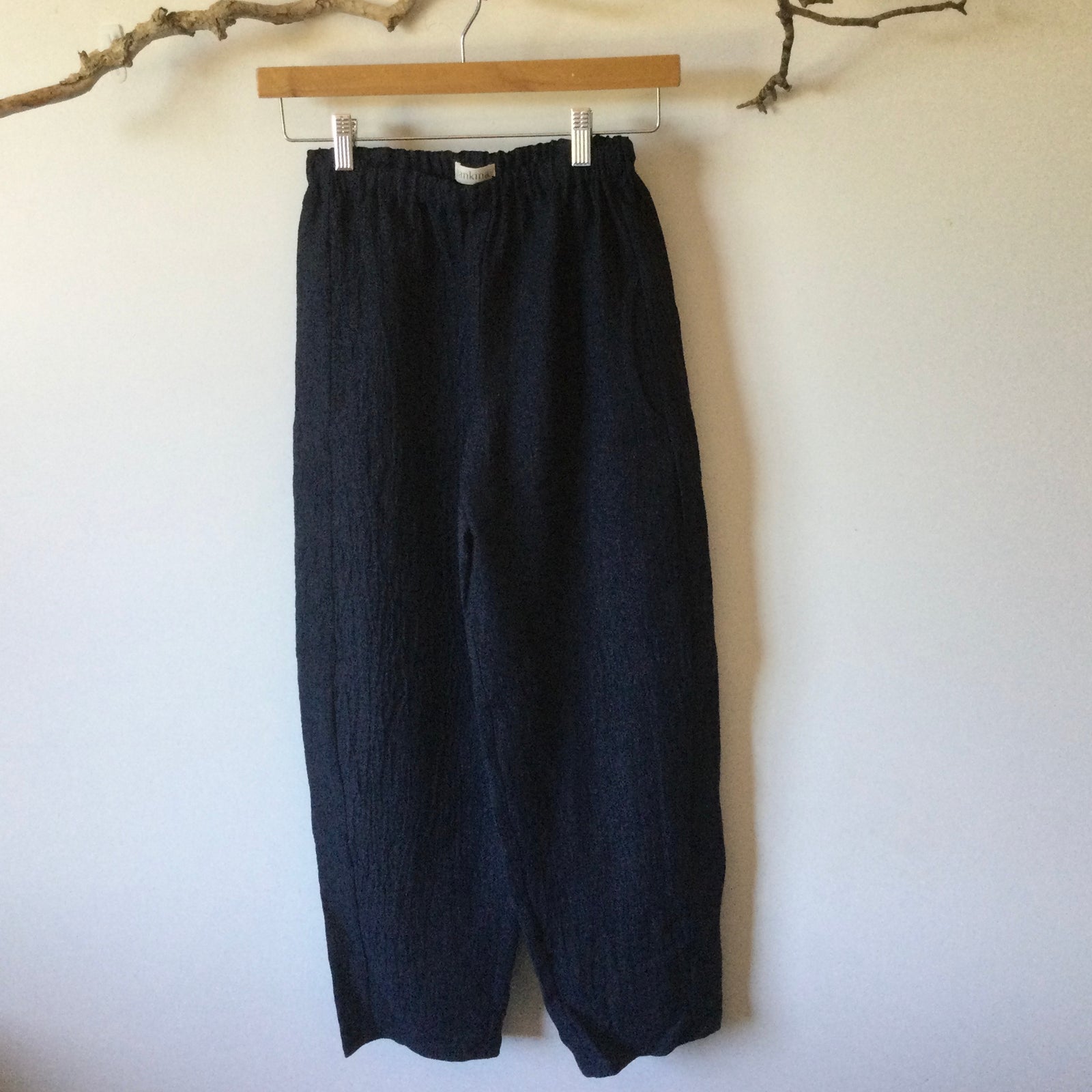 Crinkle linen Pants/Navy